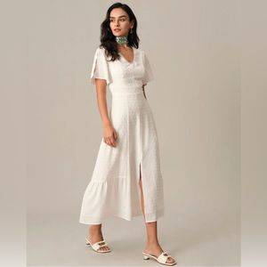 NWT RIHOAS The Solid High Waisted Split Maxi Dress Sz S